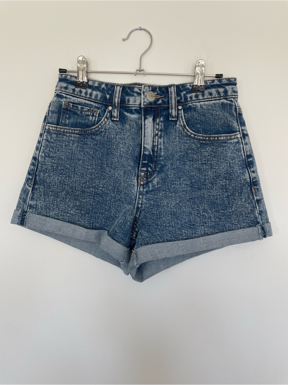 TGLA Dark Wash Denim Shorts Rolled Hem Stretch Jean Shorts Size 25 Summer Beach